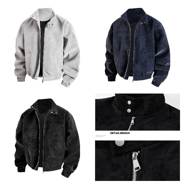 Men's Jackets Spliced Stand Collar Jacket Spring Fashion Comfortable Versatile Handsome High-quality