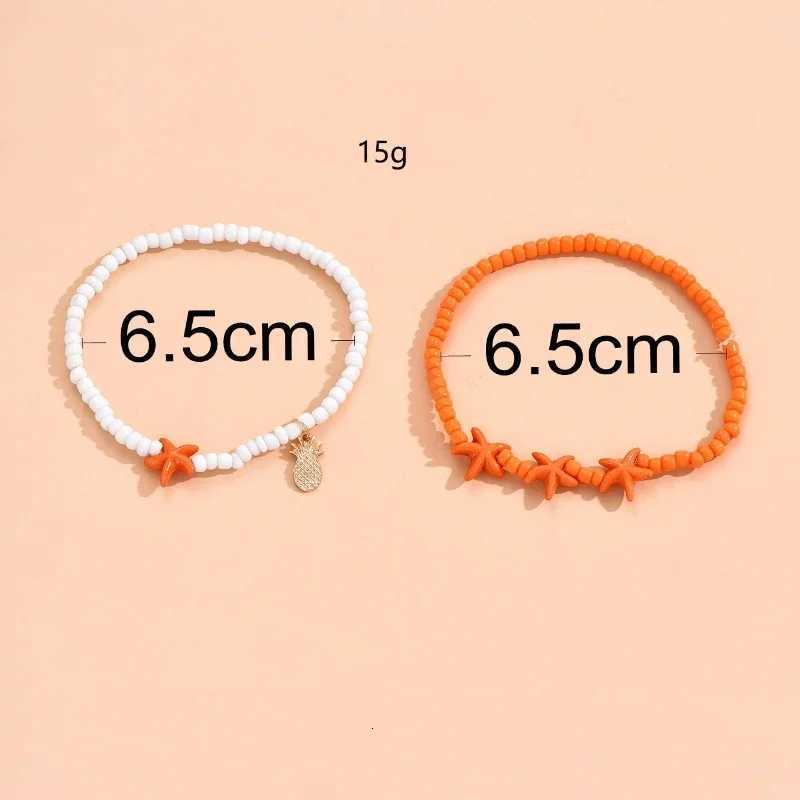 2024 New Boho Starfish Stone Beaded Double Layer Anklets for Women Charm Pineapple Pendant Summer Beach Jewelry Accessories Gift H260325 - view 5