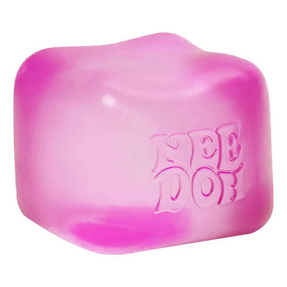 Schylling NeeDoh Nice Cube Sensory Squeeze Toy with Super Solid Squish Stress Relief Anxiety Sensory Tool - 225 Cube C260325 C260327