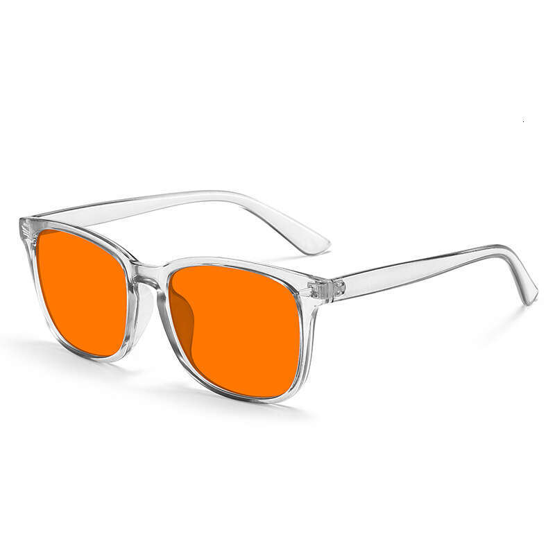 y2k style men women square shape red better sleep blue light blocking glasses orange lens for computer gaming 26Y0128