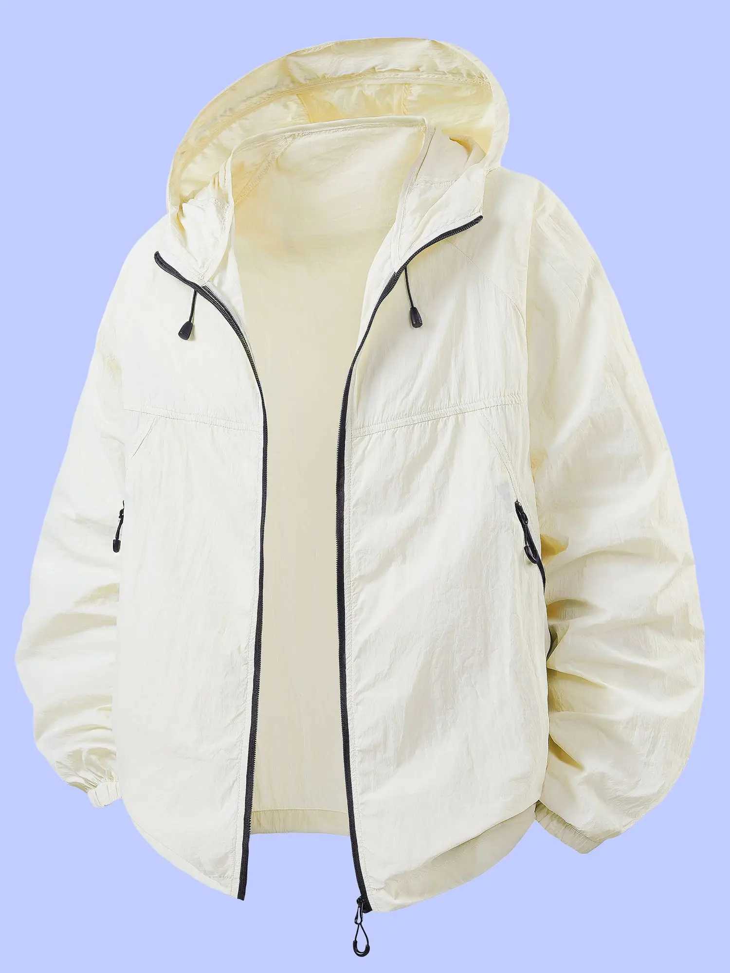 Womens Summer Lightweight Hooded Thin with Pockets and Adjustable Drawstring M260325