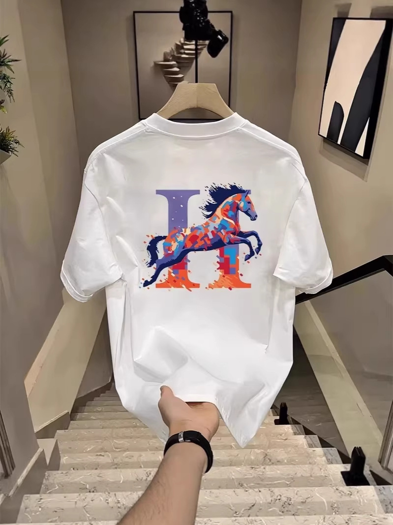 2026 Year of the Horse Unisex American Streetwear T-Shirts | Heavyweight Cotton Crew Neck Casual Short Sleeve Tees
