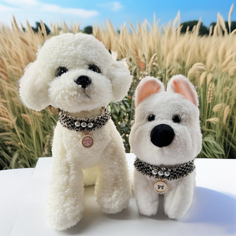 Pet Collar Elegant Adjustable Silent Design With Pearl Tag Comfortable For Kittens And Small Dogs