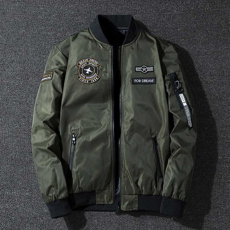 Coat Mens Air Force Pilot Jacket MA1 Autumn/Winter Baseball Suit Trendy Brand Double Sided Thickened Large C260325