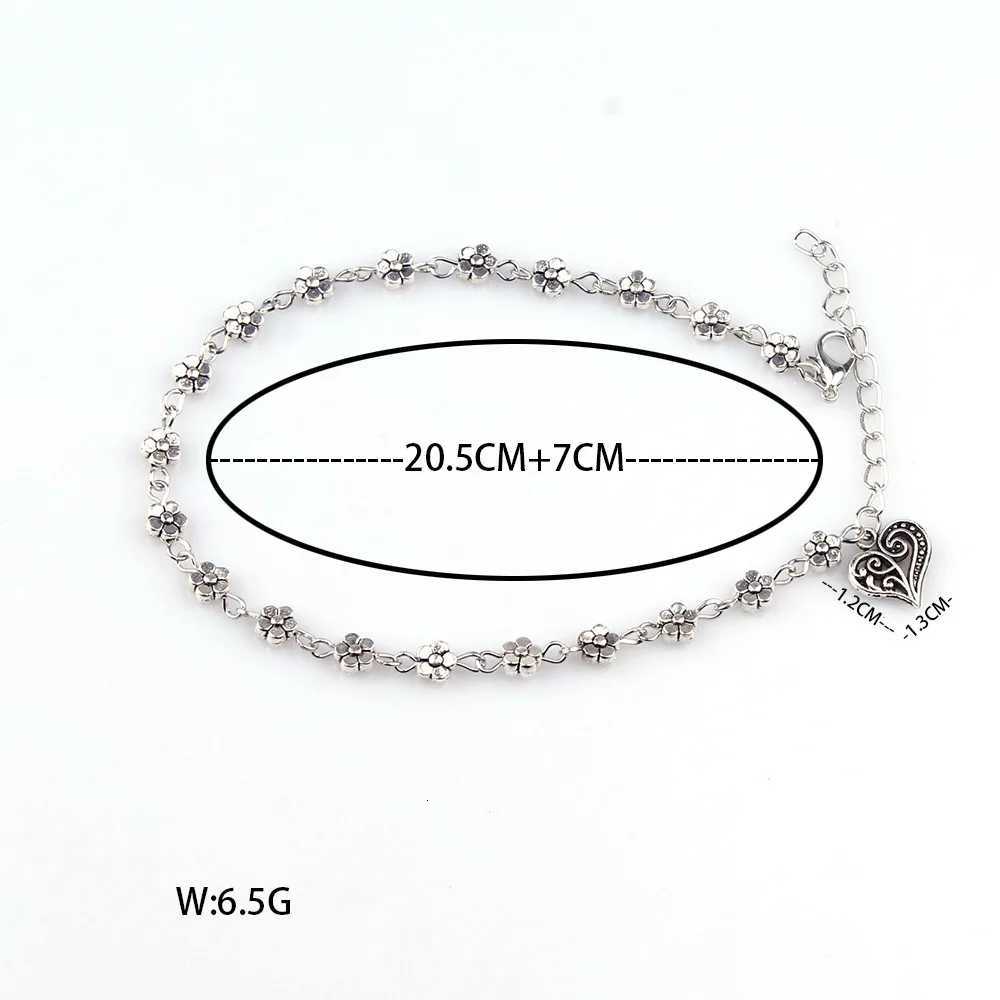 Womens Ankle Heart Fashion Artistic Classic Anklet Jewelry Silver For Gift Daily Holiday Club H260325 - view 5