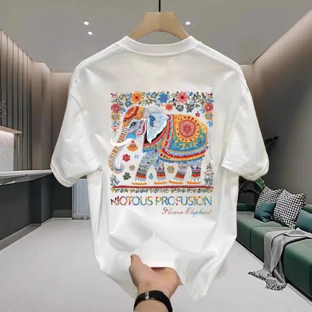 2026 Men's New Arrivals Heavyweight Cotton Streetwear Graphic T-Shirts | Summer Trendy Crew Neck Short Sleeve Tees
