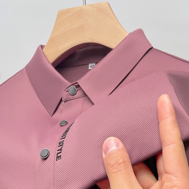 2026 Summer New Men's European Version Turn-Down Collar Breathable Fashion Trend Short Sleeve T-Shirt Polo Shirt