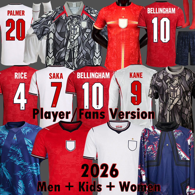 England world cup 2026 SAKA FODEN Soccer Jerseys BELLINGHAM RICE england kit 26 27 KANE PALMER Football Shirt GORDON Long Sleeve Men Kids Goalkeeper 3XL 4XL