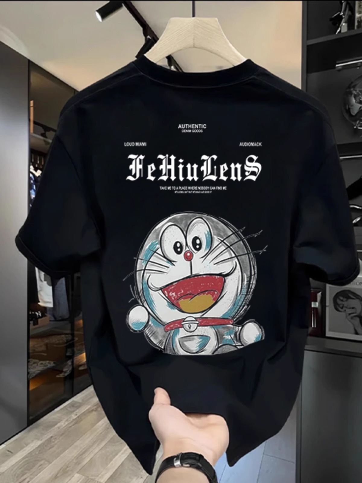 Premium Men's Wear New Chinese Streetwear Cotton T-Shirts | Designer Graphic Print Crew Neck INS Trendy Tops