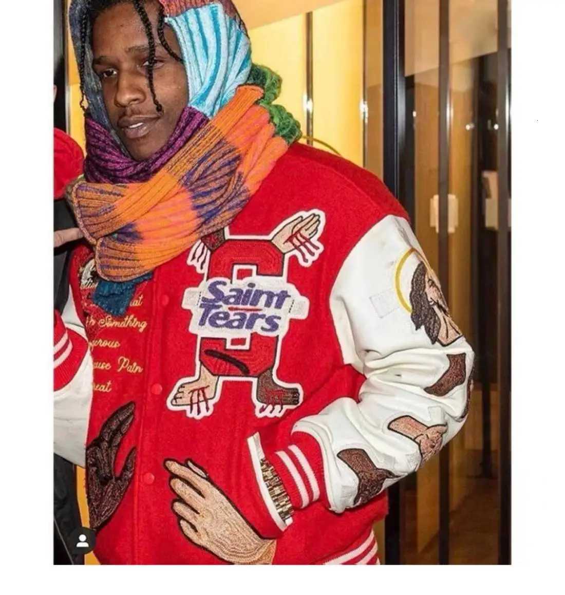 VIntage Varsity Jackets Men Oversized Collage Baseball Jackets Embroidered Spliced PU Leather Sleeves Women Baseball Coat C260325