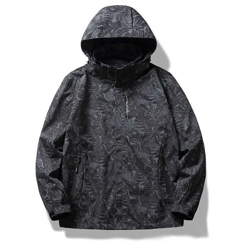 2025 Mens Casual Waterproof Windbreaker Full Zip Up Hooded Shell Outdoor Hiking Coat For Autumn Plus Size M260325