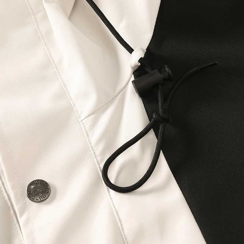 CHRLCK Mens Waterproof Hiking s Women Windproof Splicing Windbreakers Fashion Fishing Camping Trekking Unisex M260325