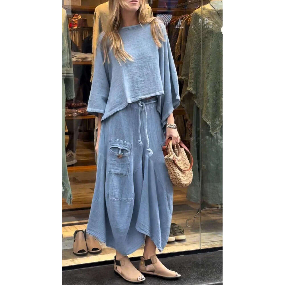 2026 Spring/Summer New Designer Women's Fashion Casual Solid Color Loose Skirt s4 Two Piece Set