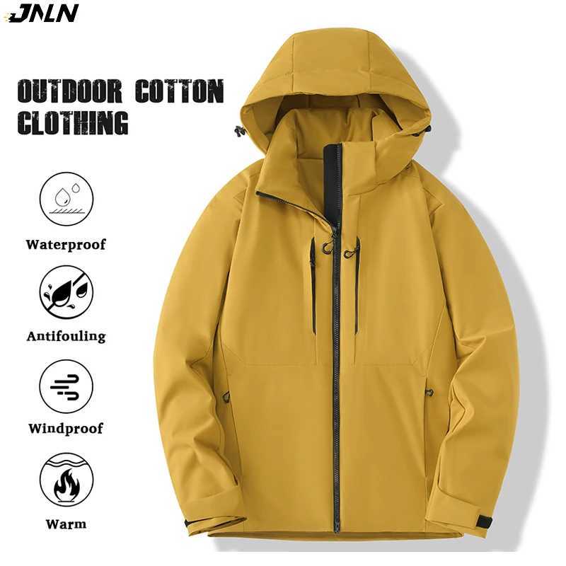JNLN Warm Fleece Men Women Waterproof Windproof Winter Coat Unisex Outdoor Hiking Camping Skiing Climbing Windbreaker M260325