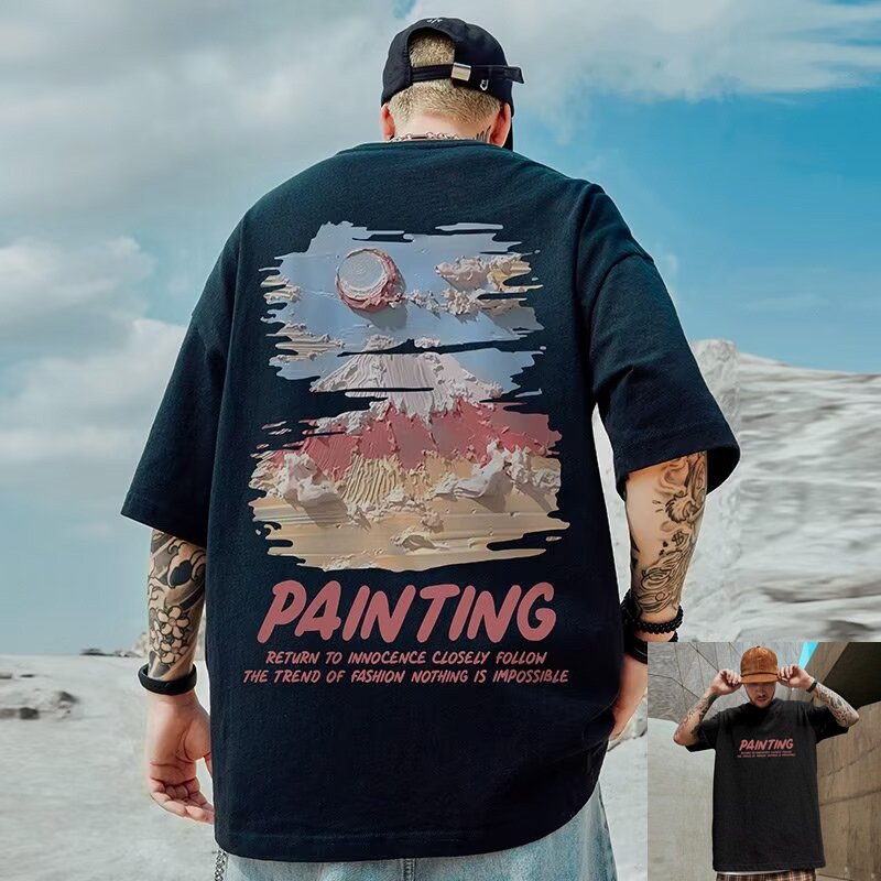 Street Hip-Hop Oversized Graphic T-Shirts | Loose Casual Chinese-American Streetwear Tees