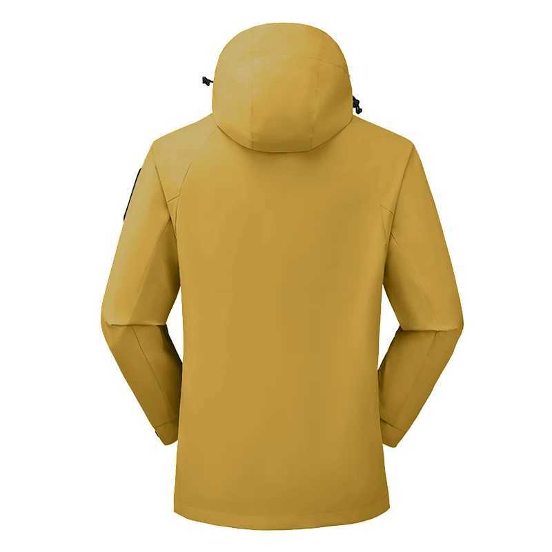 JNLN Unisex Waterproof Hiking With Detachable Hood Lightweight Windproof Coat Breathable Raincoat for Camping Climbing M260325