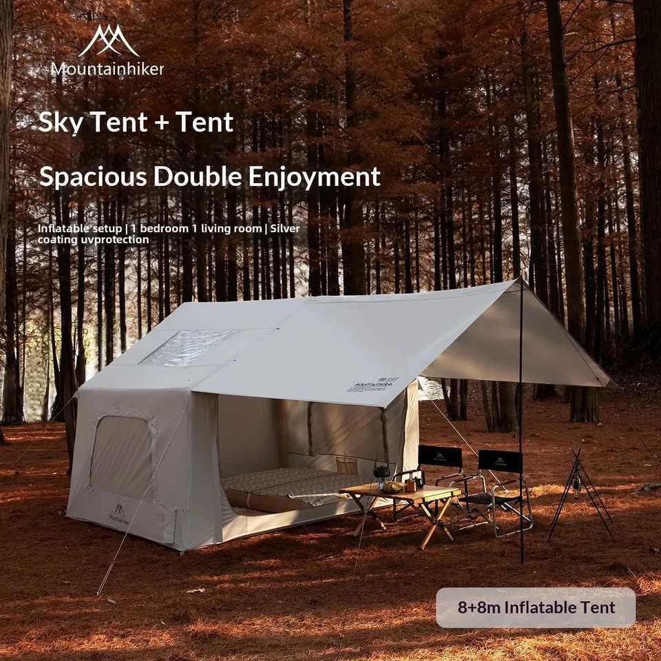 88 inflatable camping tent large inflatable camping tent with manual air pump easy-to-set-up portable camping tent H260325