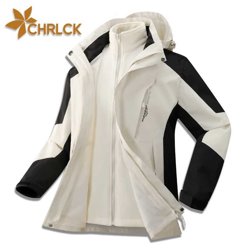 CHRLCK Mens 3 In 1 Thick Hiking Waterproof Fleece Fishing Skiing Windbreaker Outdoor Warm s Women Windproof Coat M260325