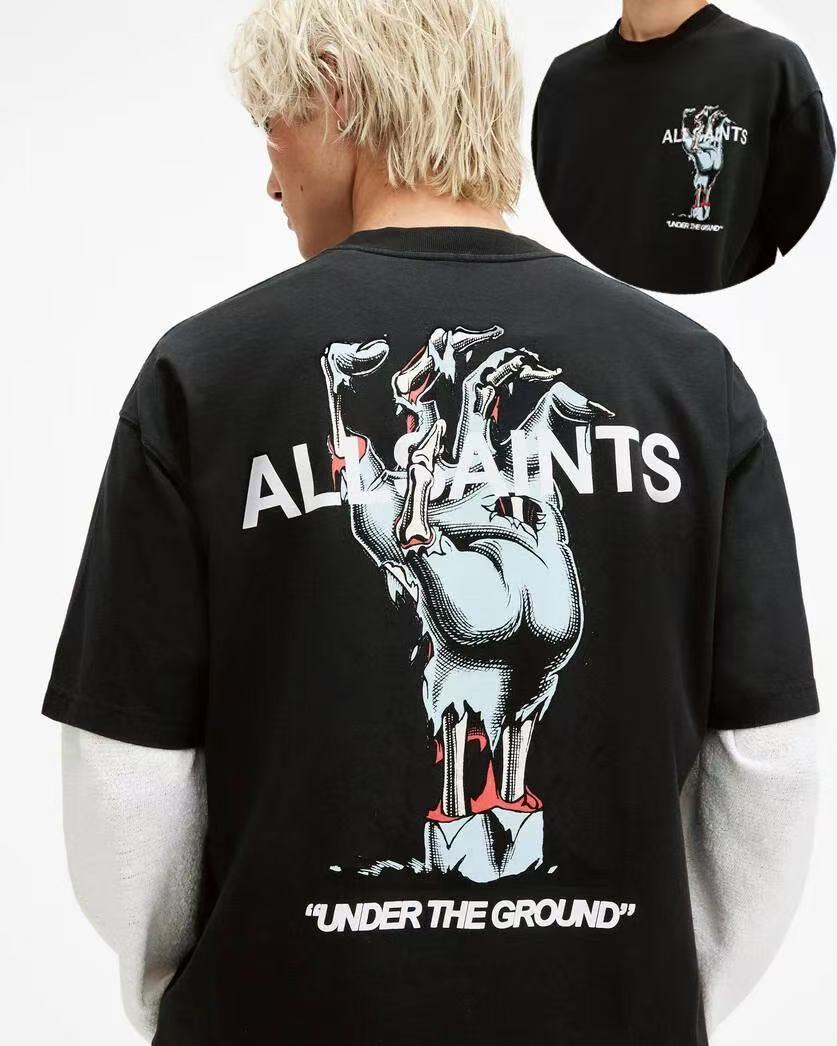 All Saints Tshirt Men's T Shirts 2025 All Saints Men Women Cotton Printed T-Shirt Fashion Casual Letter Pattern Tops All Season Loose Harajuku Clothing