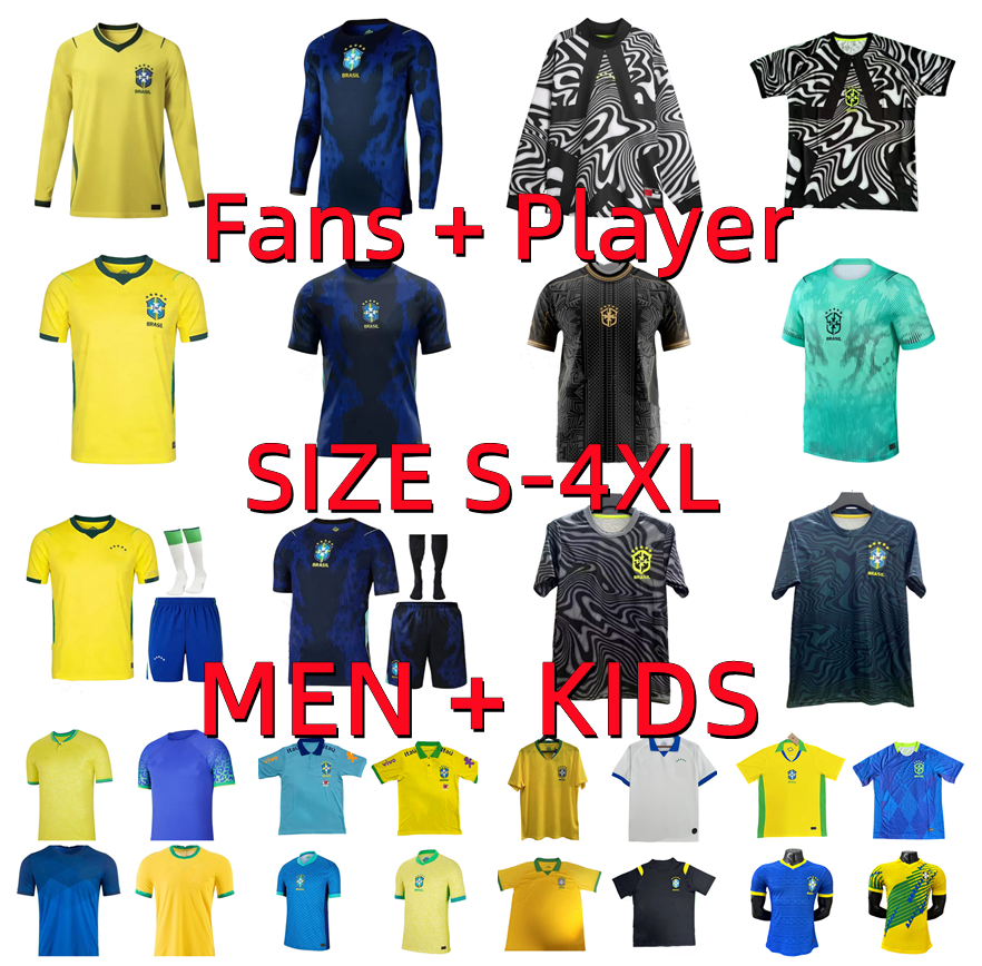 2026 2027 Brazil VINI JR Soccer Jerseys 18 19 20 21 22 23 24 25 26 27 Player version NEYMAR JR MARTINELLI LUIZ HENRIQUE CUNHA RAPHINHA ENDRICK Football Shirt men kids kits