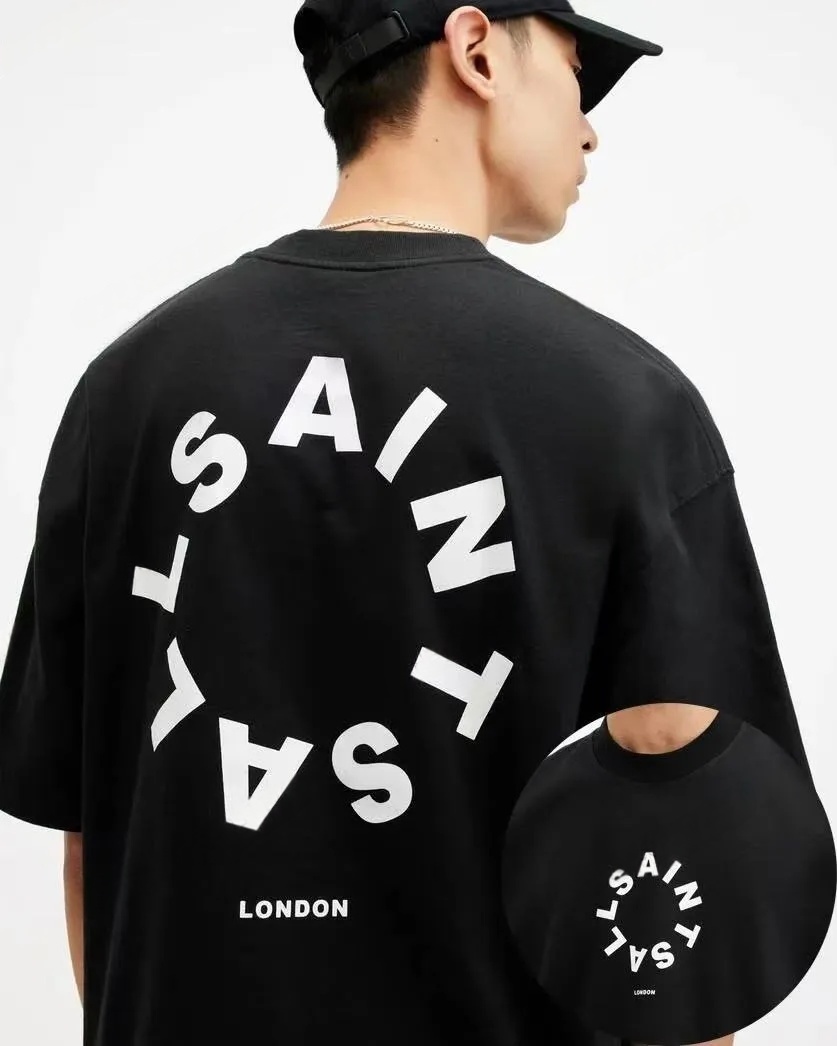 All Saints Men's Desiner T-Shirts High Street Vintage Letter Casual Loose Streetwear Oversized Luxury Brand allsaint t shirt women Summer Fashion Printed To