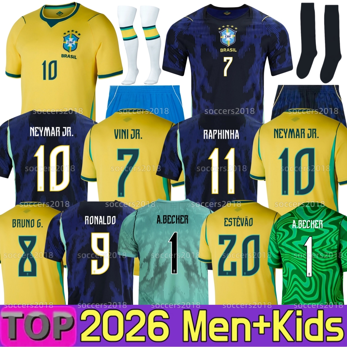 BRAZILS 2026 World Cup soccer jerseys NEYMAR JR VINI JR 26 2027 Home Away PAQUETA RAPHINHA MARQUINHOS 2024 2025 brasil football shirt RICHARLISON men Woman kids kits