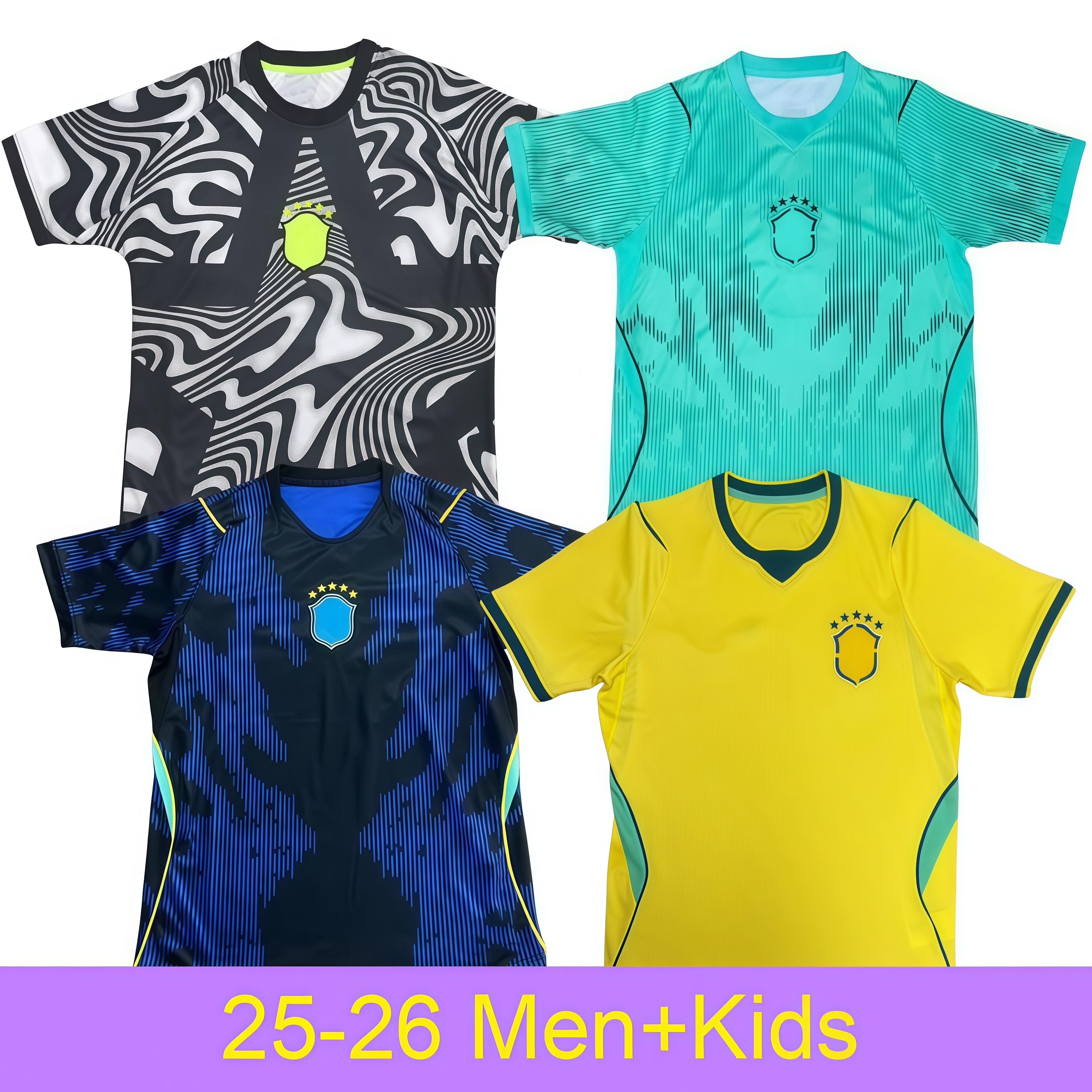 Brasil Soccer Jerseys 2026 World Cup NEYMAR VINI JR RODRYGO BraziLS Football Shirts Classic Retro brasil tops 98 02 04 Rivaldo Ronaldinho Kaka cafu carlos Kid kits