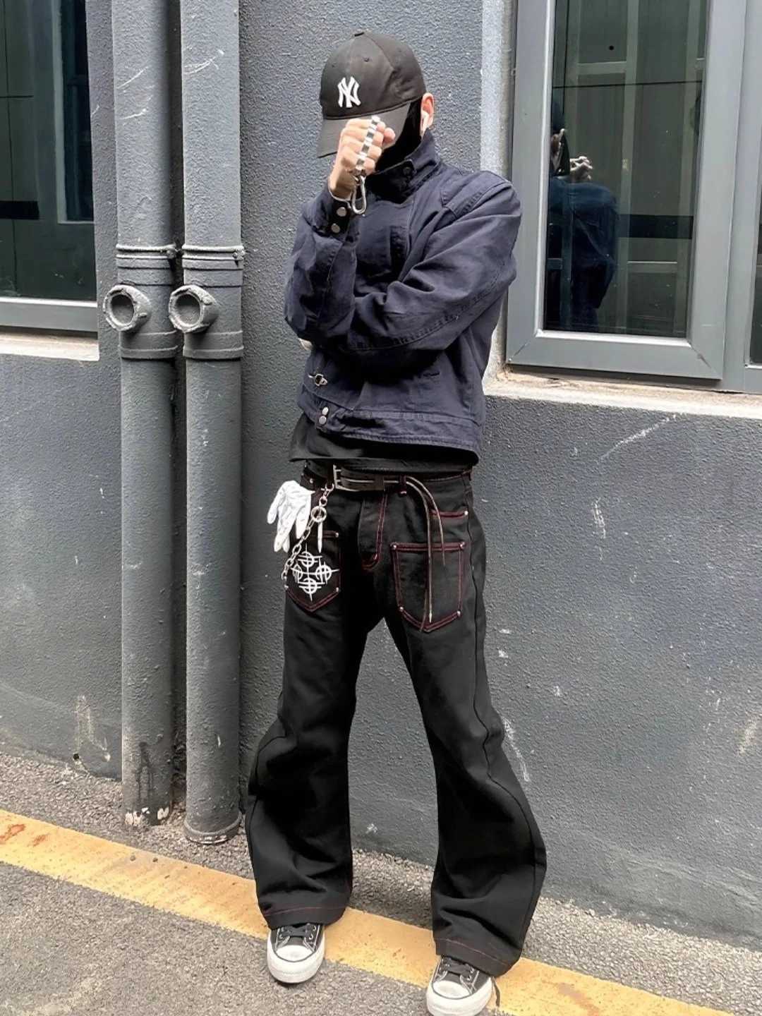 Retro American Splice ort Jaet Mens Autumn Cleanfit Workwear Top Barn Sle Worn out Jaet Youth Commute Travel C260325