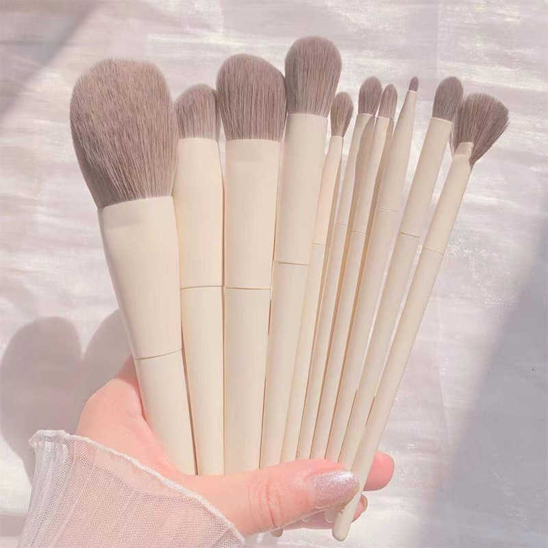10-piece Zero Makeup Brush Set - Soft Synthetic Fiber Powder Brush, Highlight Brush, Portable Beauty Tools Set D260325