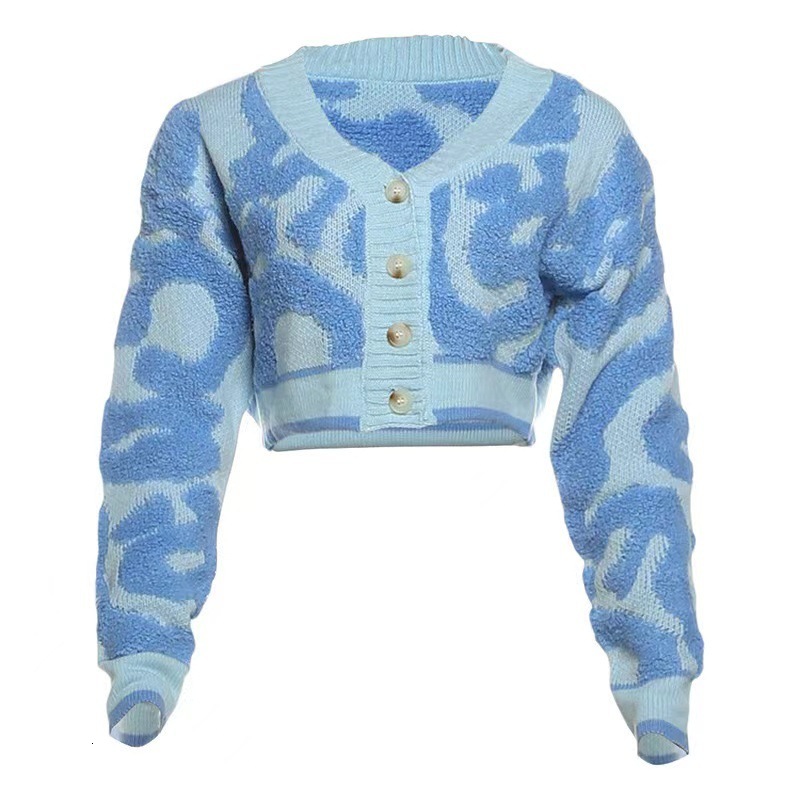 Luxury Brand Designer Clothes 2025 New Autumn Fashion Sweet Color Block Low-Cut V-Neck Button High-Waist Slim Knitted Top For Women