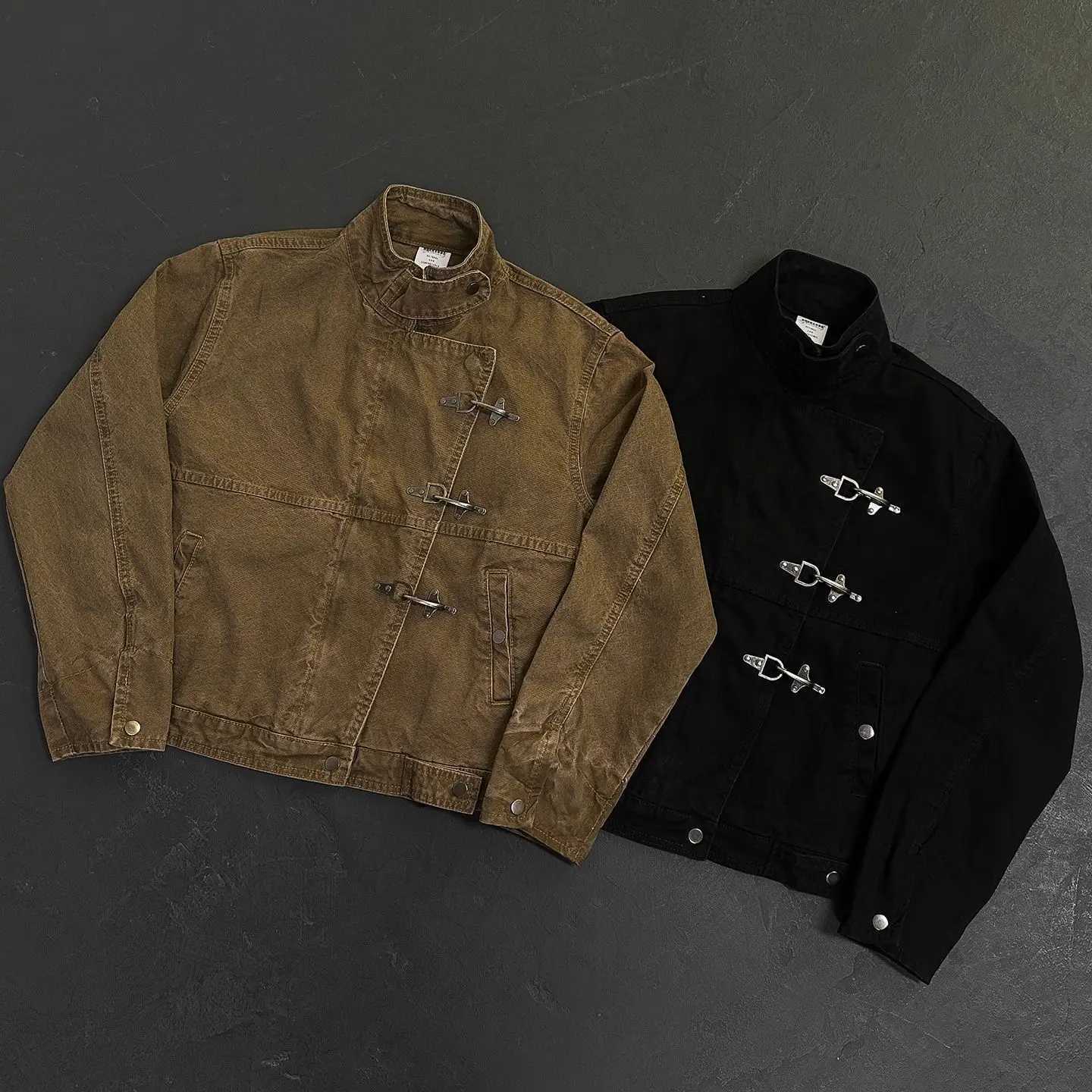 Airplane Button Jacket 2025 American Harajuku Spring And Autumn Mens Personalized Splicing Korean Fashion Retro Casual Jackets C260325