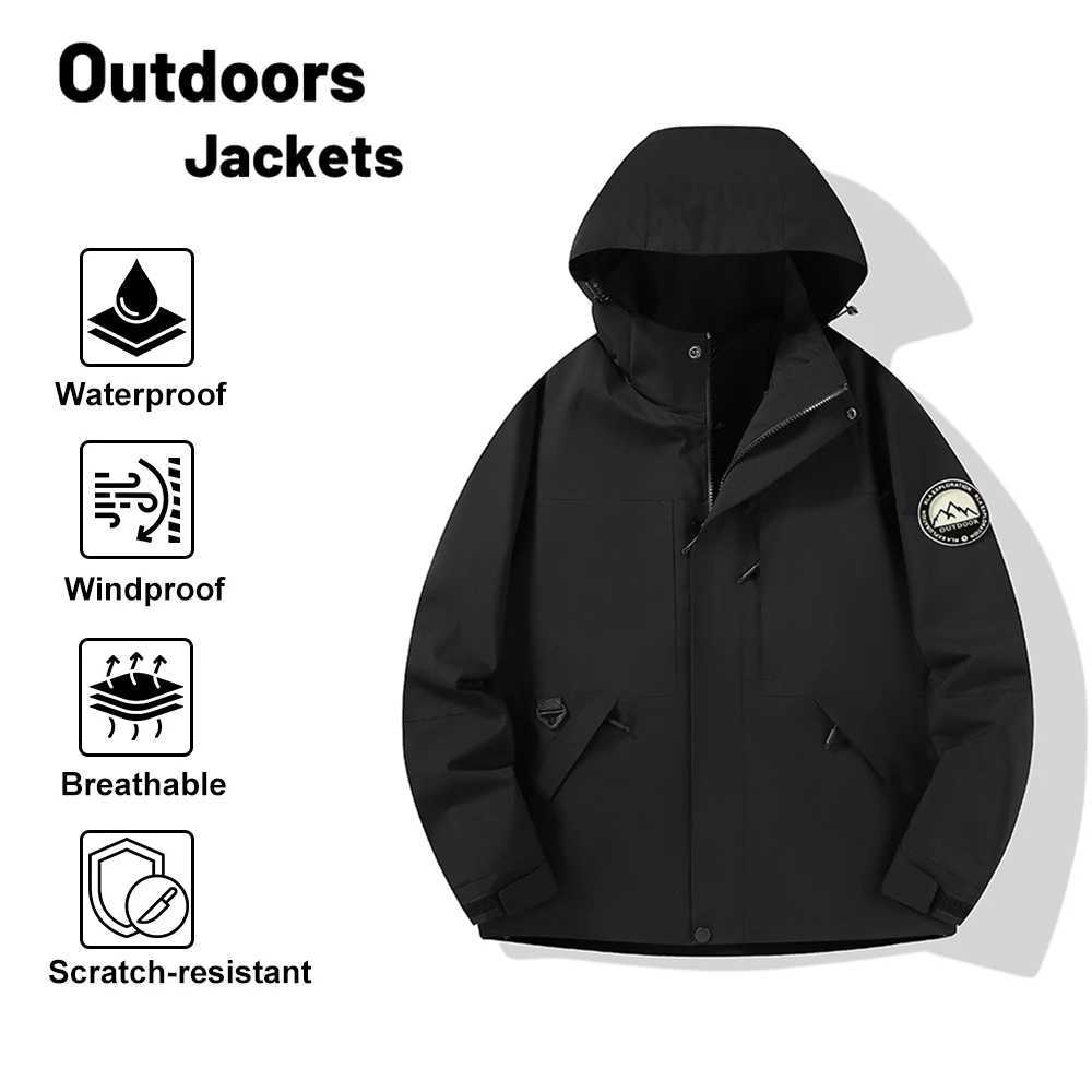 Upgraded Lotus Leaf Fabric Windbreaker - Mens Womens Lightweight Waterproof Loose Fit Hooded with Detachable Sleeve M260325