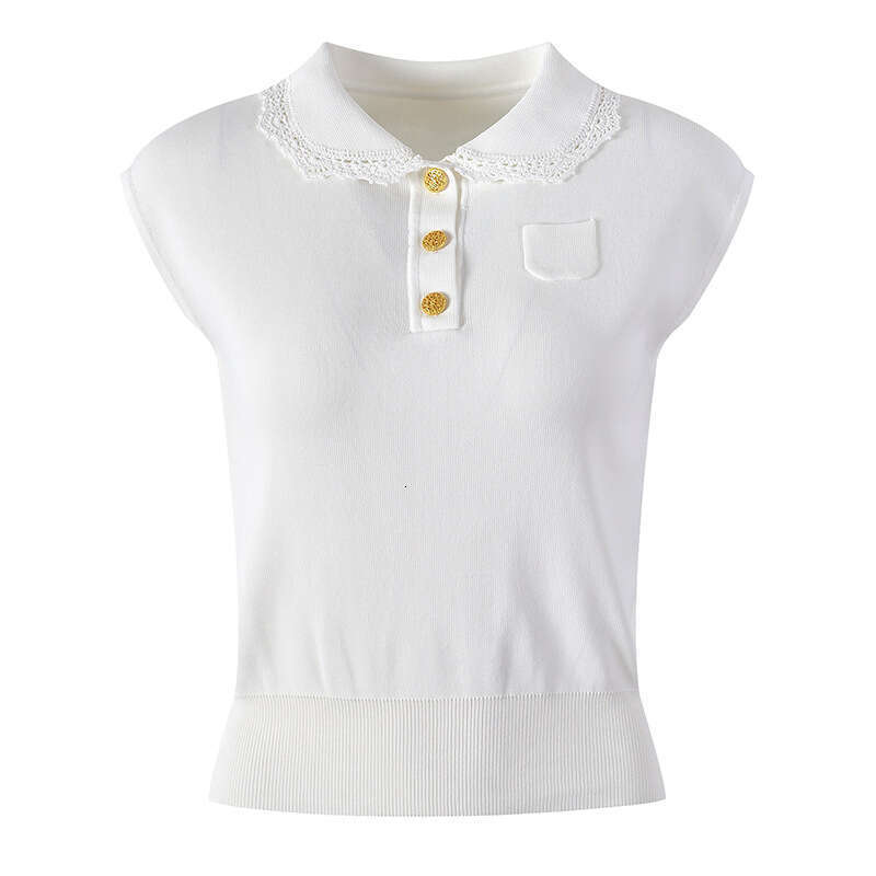 2026 Summer New Designer Sweet and Soft k30 Style Doll Neck Sleeveless Hoodie Knitted Women's Top