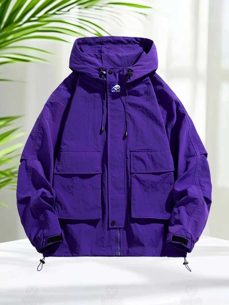 Waterproof Men Lightweight Hooded Zip Up Hiking Men with Big Pockets Camping Windbreaker s Men Trends 2025 M260325