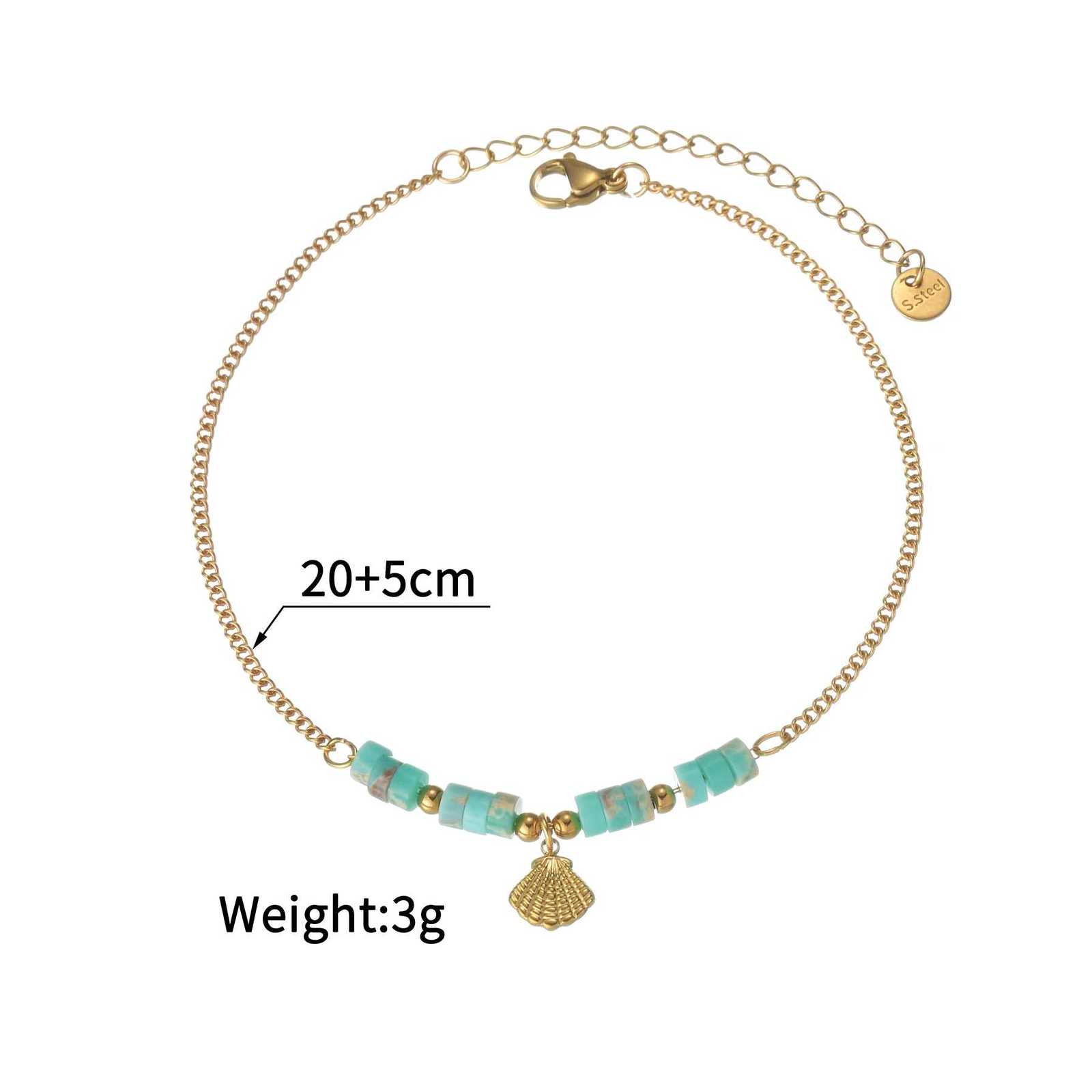 Trendy Imitation Pearl Foot Chain Gold-plated Stainless Steel Elegant Fashion Jewelry For Women Gift Beach Shell Ankle Chain H260325 - view 7