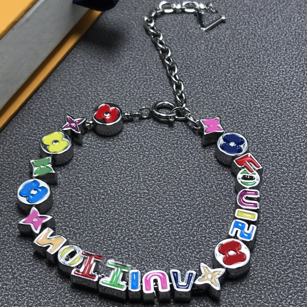 Designer Bracelet Luxury Clover Letter Beads Charm Bracelet Classic Bangle Gold Silver Plated Chain Bracelet For Women Men Punk Rock Party Fashion Jewelry Love Gift