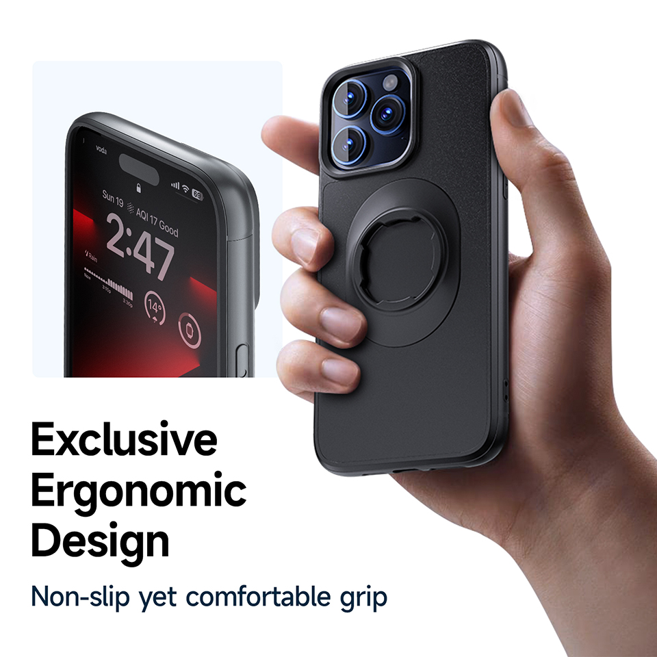 Quicky Mount Case for iPhone 17/16/15/14/13/12 Air Pro Max NoMagnetic Cover fit Quad-style Motorcycle Holder with Lock-in Design