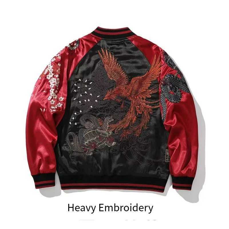 Mens Jacket Harajuku Chinese Style Streetwear Four Beast Embroidery Baseball Coat Loose Fit Color Block Youth Casual Retro Trend C260325