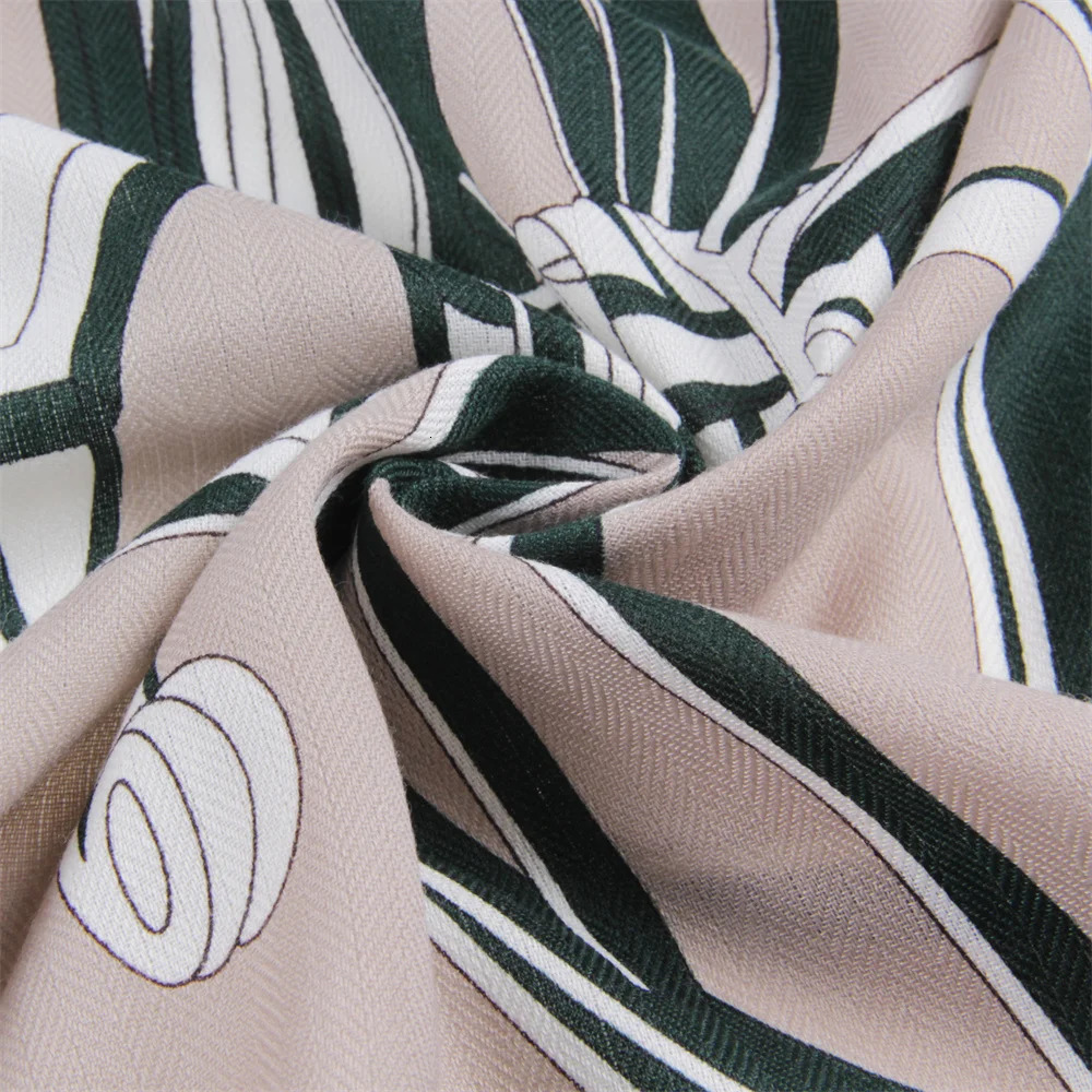 POBING 30 Silk 70 Cashmere Scarf Women Hand Rolled Carriage Wheel Square Scarves Wraps Bandana Big Hijabs Female Foulard 135CM 260324
