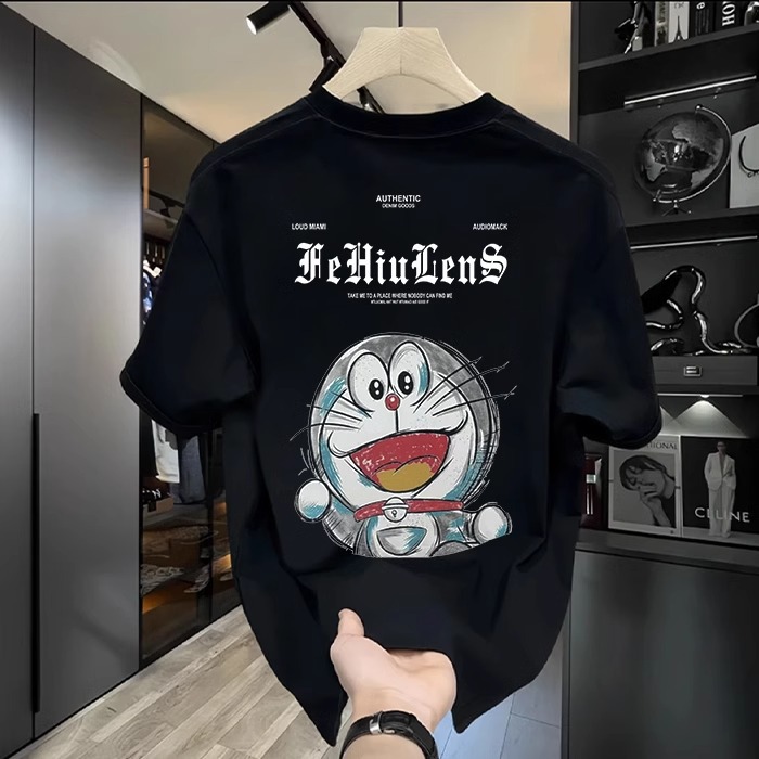 Premium Men's Wear New Chinese Streetwear Cotton T-Shirts | Designer Graphic Print Crew Neck INS Trendy Tops
