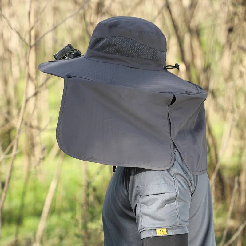 Fisherman Sombrero Summer Men Outdoor Fan Cap multi-purpose Rechargeable Wind Power Hat Brim Mountaineering Big ddmynov