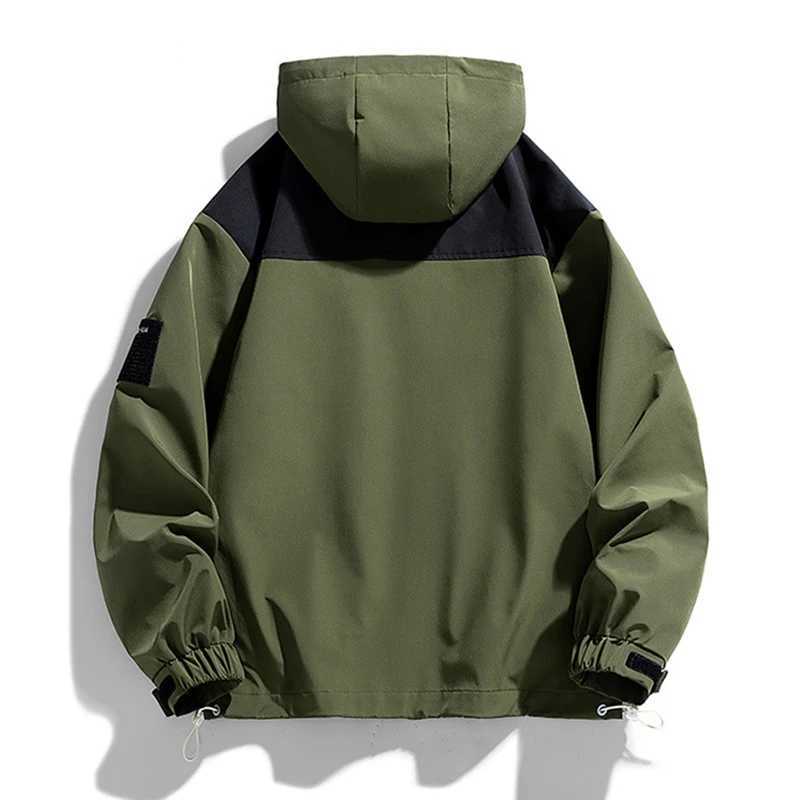 2024 Mens Waterproof Fashion Casual Hoodies Coat Streetwear Autumn Anti-wind Outdoor Travel Climbing Outerwear M260325