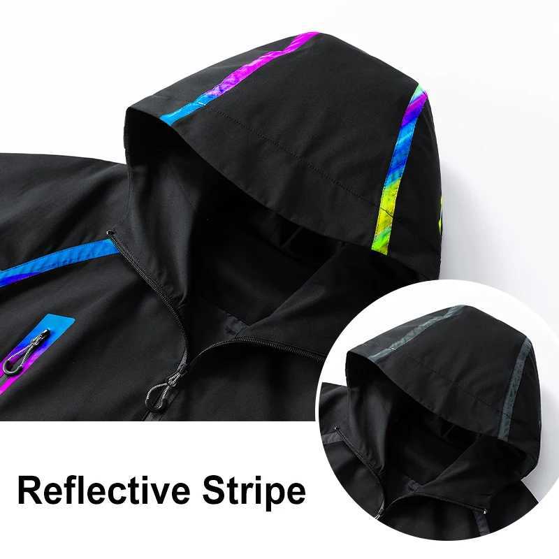 CHRLCK Waterproof Reflective Hiking Unisex Windbreaker Outdoor Men Camping Trekking Fishing Windproof Coats Women M260325