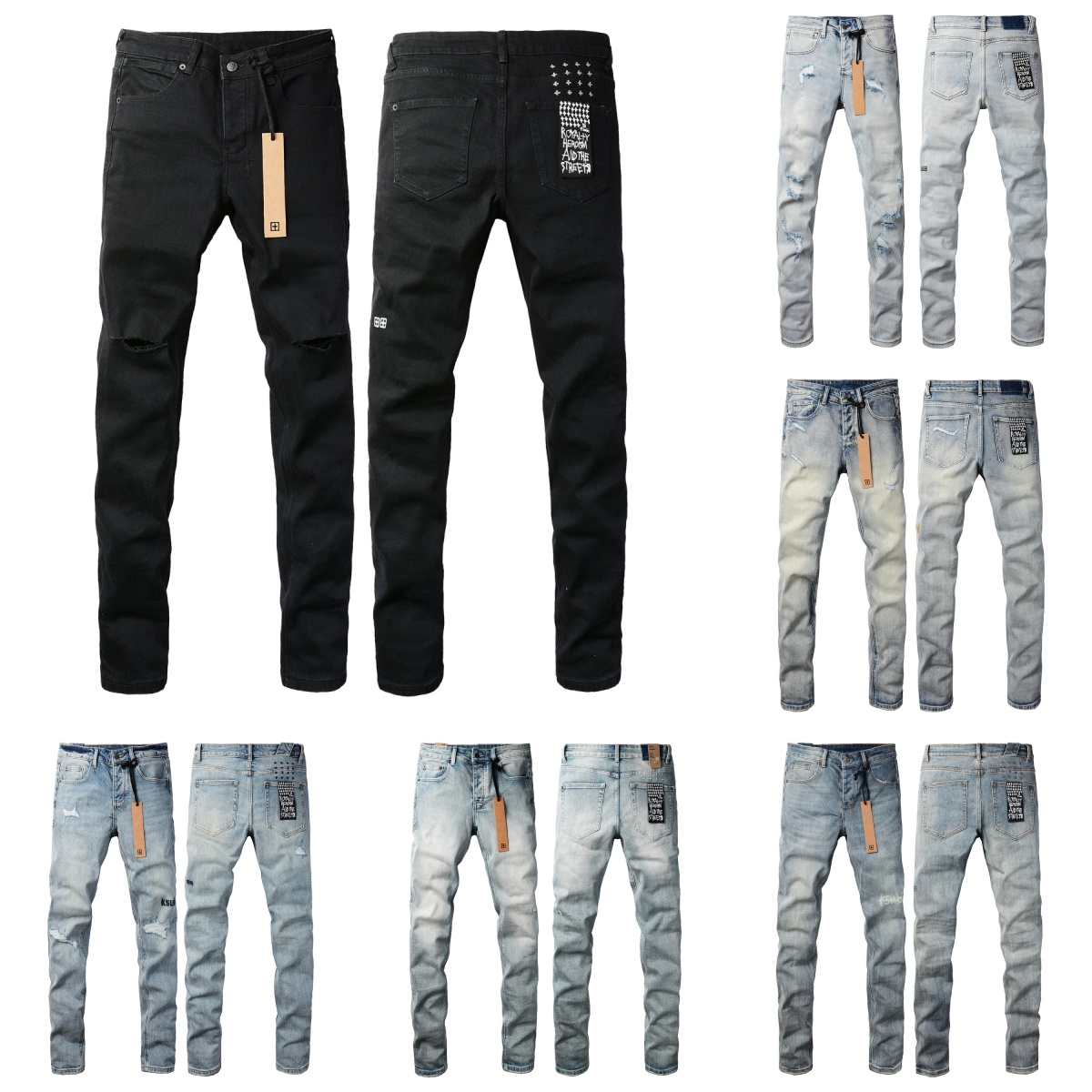 designer jeans ksubi jeans men's jeans Ripped jeans Black kusbi jeans High-end Quality Straight Retro Shinny Casual Sweatpants Retro jeans