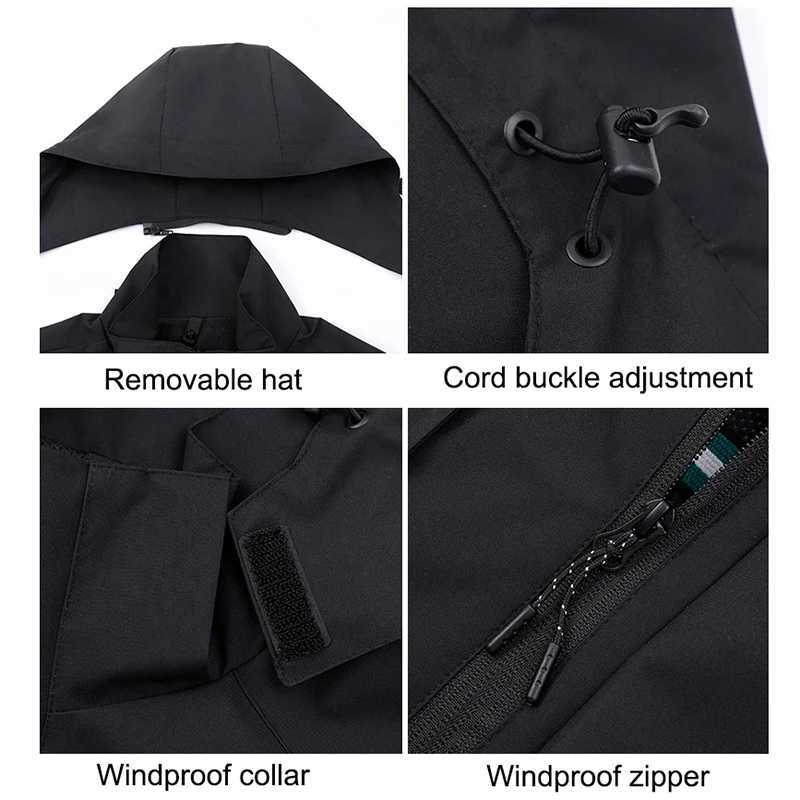 CHRLCK Mens Waterproof Hiking s Large Size Fleece 3 IN 1Camping Women Windproof Fishing Skiing Thick Windbreaker M260325