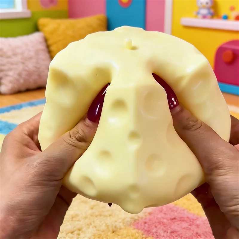 Jumbo Cheese Cube Stress Ball Big Cheese Shapeable Squeeze Ball Soft Pinch Fidget Toy Fun Game Sensory Anti-Stress Festival Gift C260325 C260327