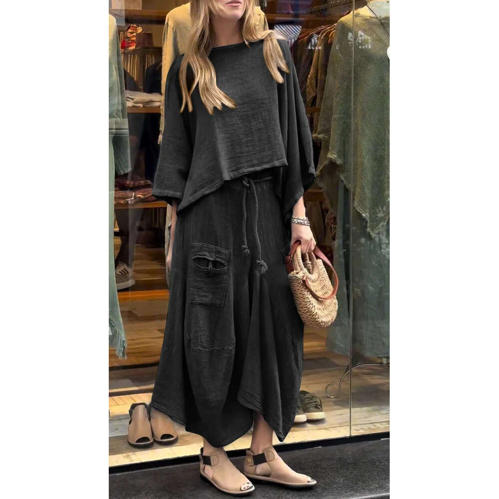 2026 Spring/Summer New Designer Women's Fashion Casual Solid Color Loose Skirt s4 Two Piece Set