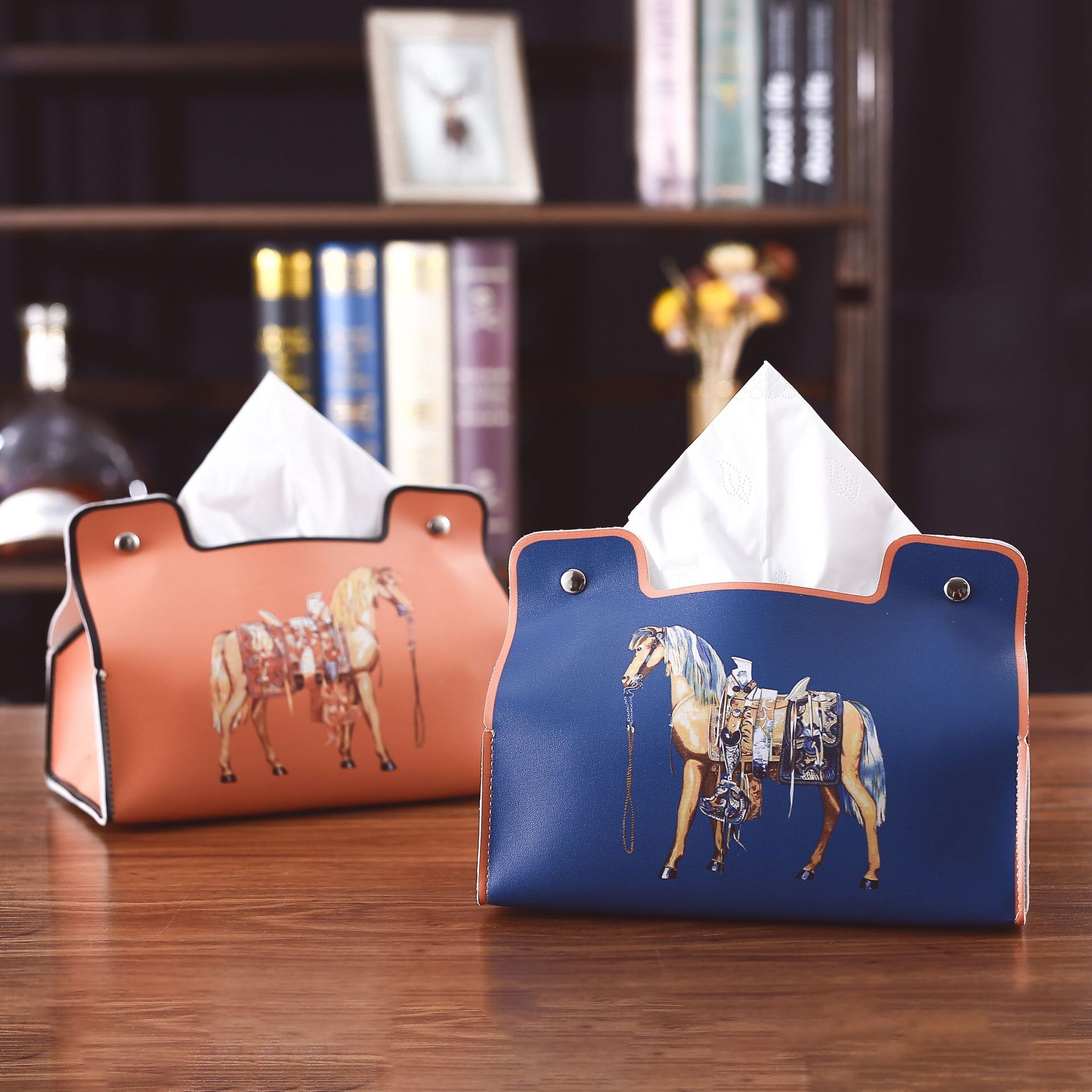 designer Vintage Roman Series Furniture Box Desktop Bedroom Room Coffee Table Tissue Holder Leather Car Universal Storage