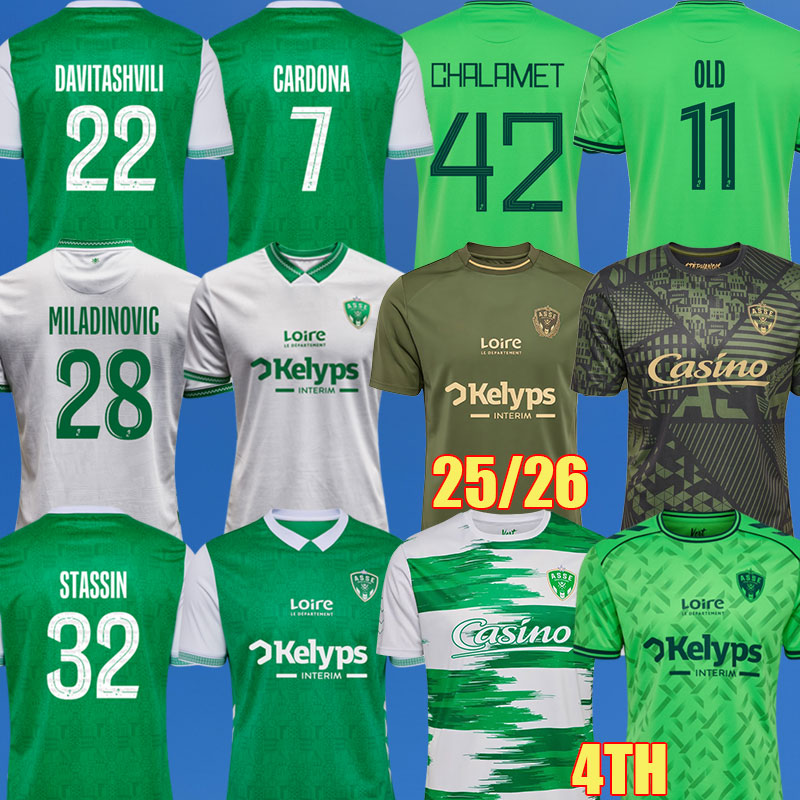 4XL 25 26 AS Saints Etienne Soccer Jerseys Fourth DAVITASHVILI 2025 2026 maillot special ASSE Etienne STASSIN Football shirts maillots equipment boutique des verts
