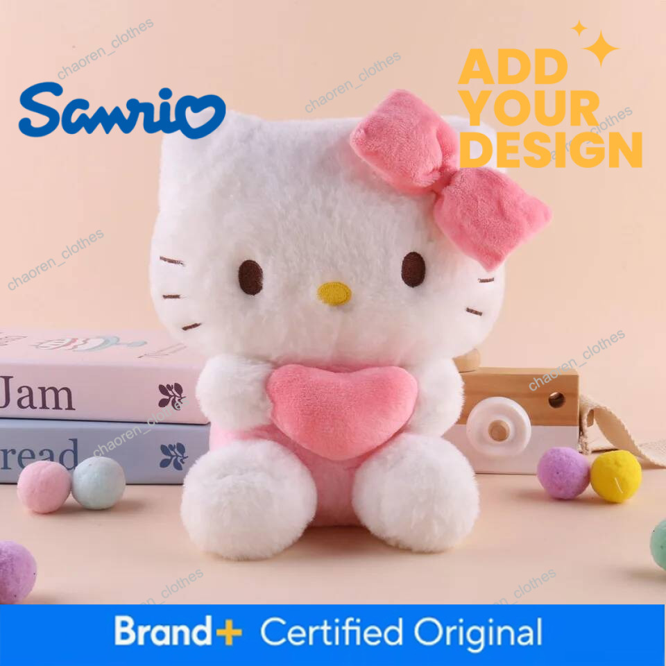 Designer 22cm Sanrio Hello Kitty Kuromi Pillow KT Plush Toy Girls Soft Stuffed Animal Toys Heart My Melody Cinnamoroll Stuff Doll Gifts